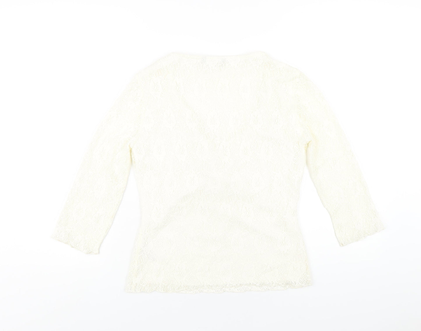 Womens UK Size 14 Dunnes Stores Ivory Basic T-Shirt