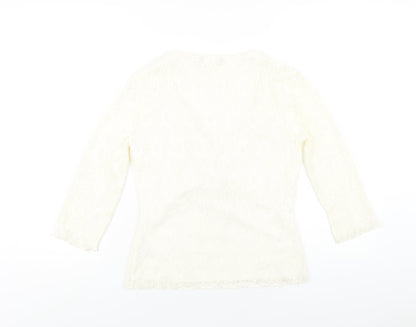 Womens UK Size 14 Dunnes Stores Ivory Basic T-Shirt