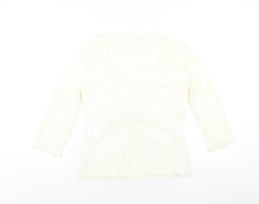 Womens UK Size 14 Dunnes Stores Ivory Basic T-Shirt
