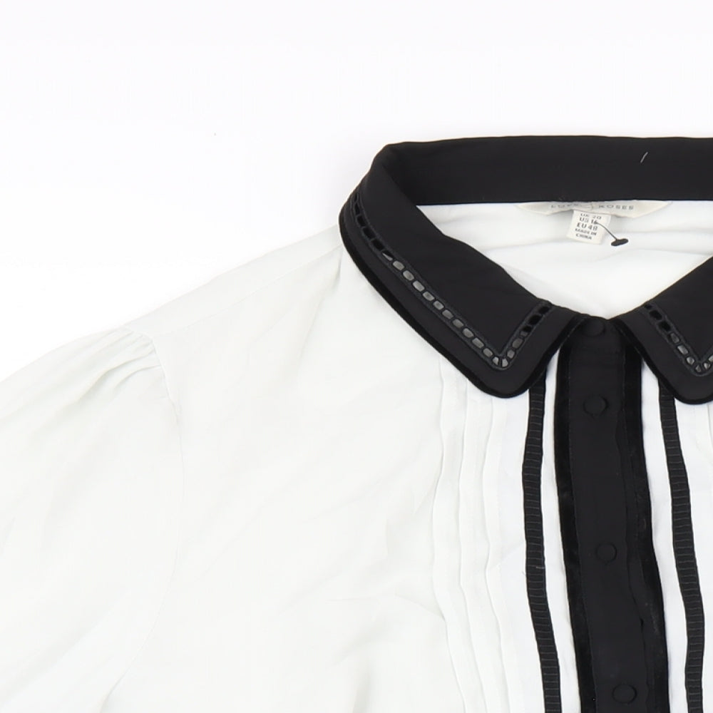 Womens UK Size 20 Love & Roses White Basic Button-Up