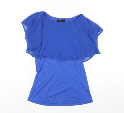 Womens UK Size S Zara Blue Basic T-Shirt
