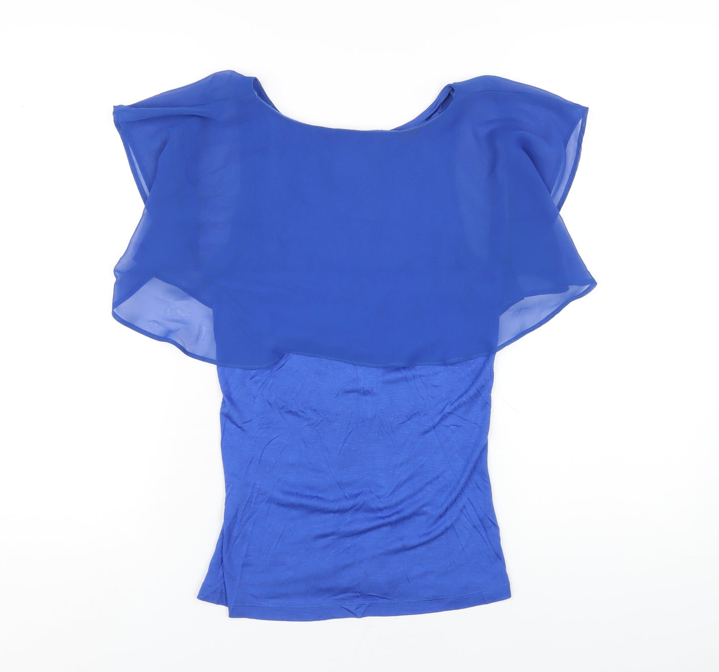 Womens UK Size S Zara Blue Basic T-Shirt