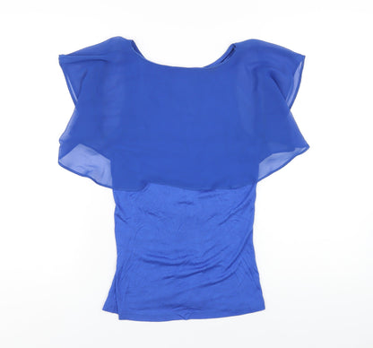 Womens UK Size S Zara Blue Basic T-Shirt