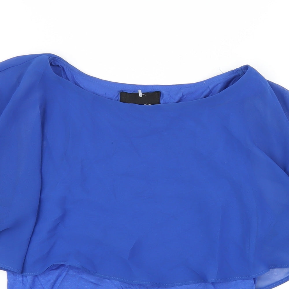 Womens UK Size S Zara Blue Basic T-Shirt
