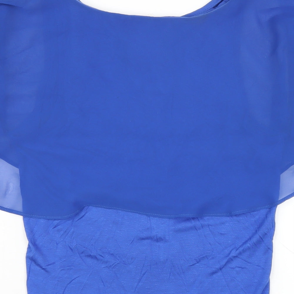 Womens UK Size S Zara Blue Basic T-Shirt