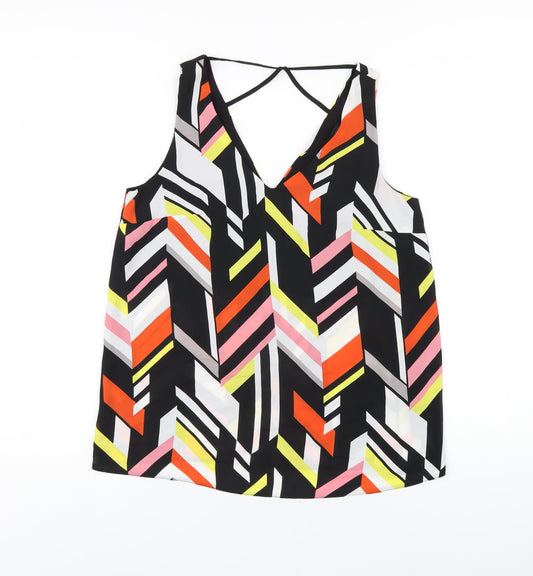 Womens UK Size 10 Dorothy Perkins Multicoloured Basic Tank