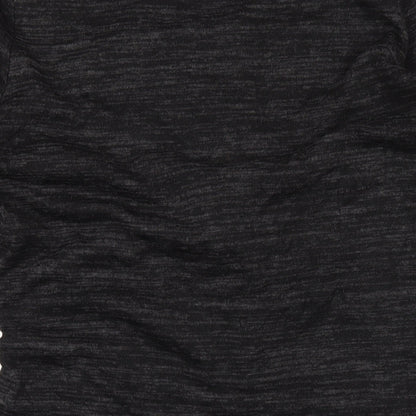 Dorothy Perkins Womens Black Polyester Bodycon Size 16 Round Neck Pullover - Twist Front