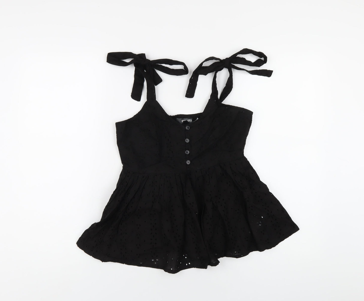 Womens UK Size 6 Missguided Black Camisole T-Shirt
