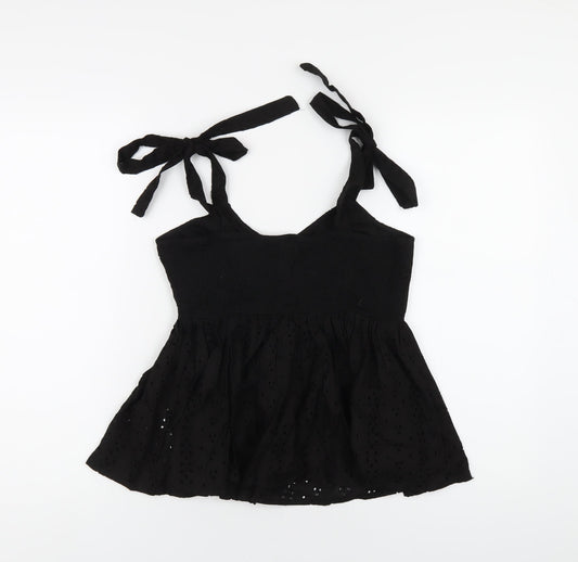 Womens UK Size 6 Missguided Black Camisole T-Shirt