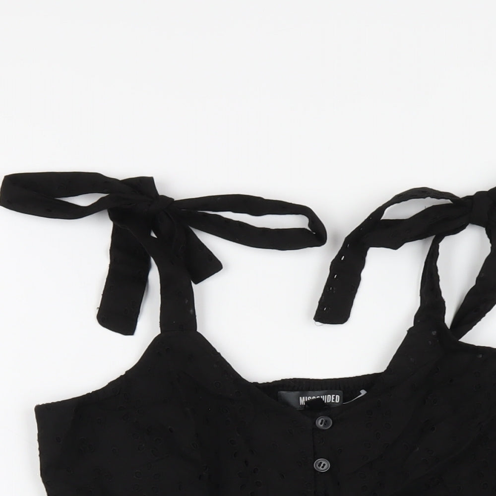 Womens UK Size 6 Missguided Black Camisole T-Shirt