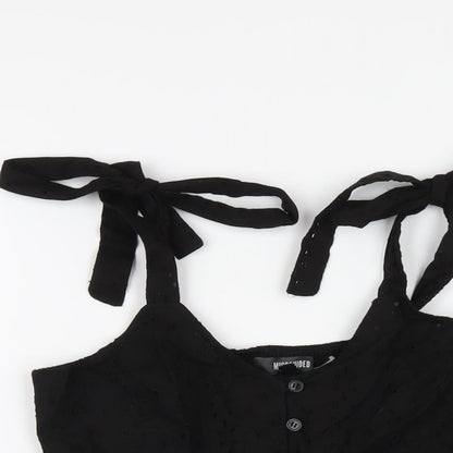 Womens UK Size 6 Missguided Black Camisole T-Shirt