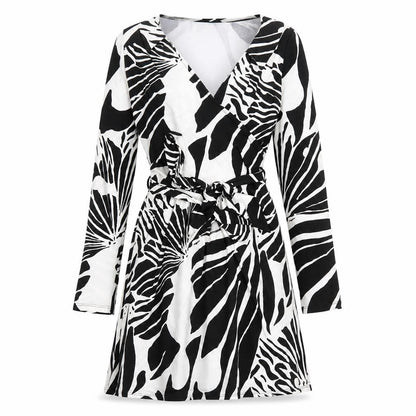 River Island Womens Black Geometric Polyester A-Line Size 6 V-Neck Pullover