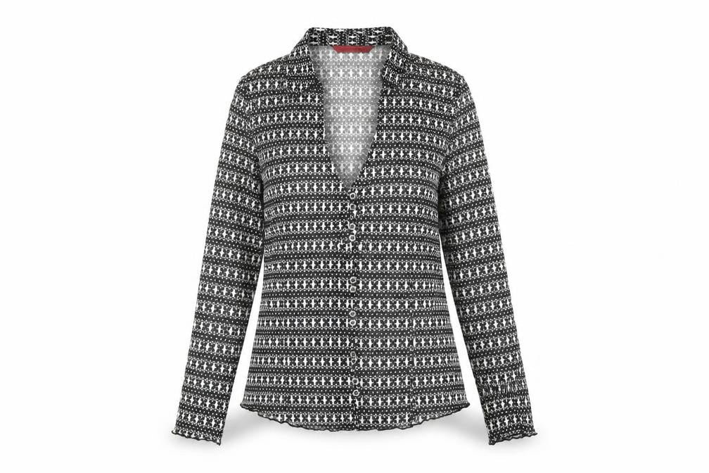 Womens UK Size 12 John Richmond Black Basic Button-Up