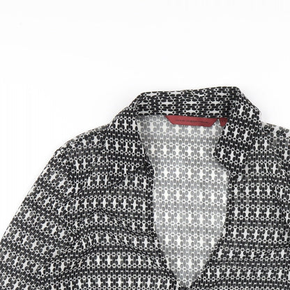 Womens UK Size 12 John Richmond Black Basic Button-Up