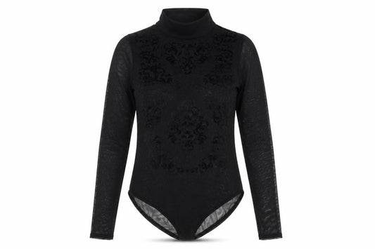 Ayanapa Womens Black Polyester Bodysuit One-Piece Size 8 Snap