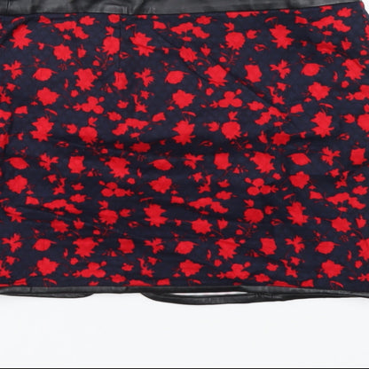 Mango Womens Blue Cotton Mini Skirt Size 8 Zip