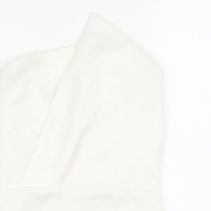 Boohoo Womens White Polyester Bodysuit One-Piece Size 10 Pullover