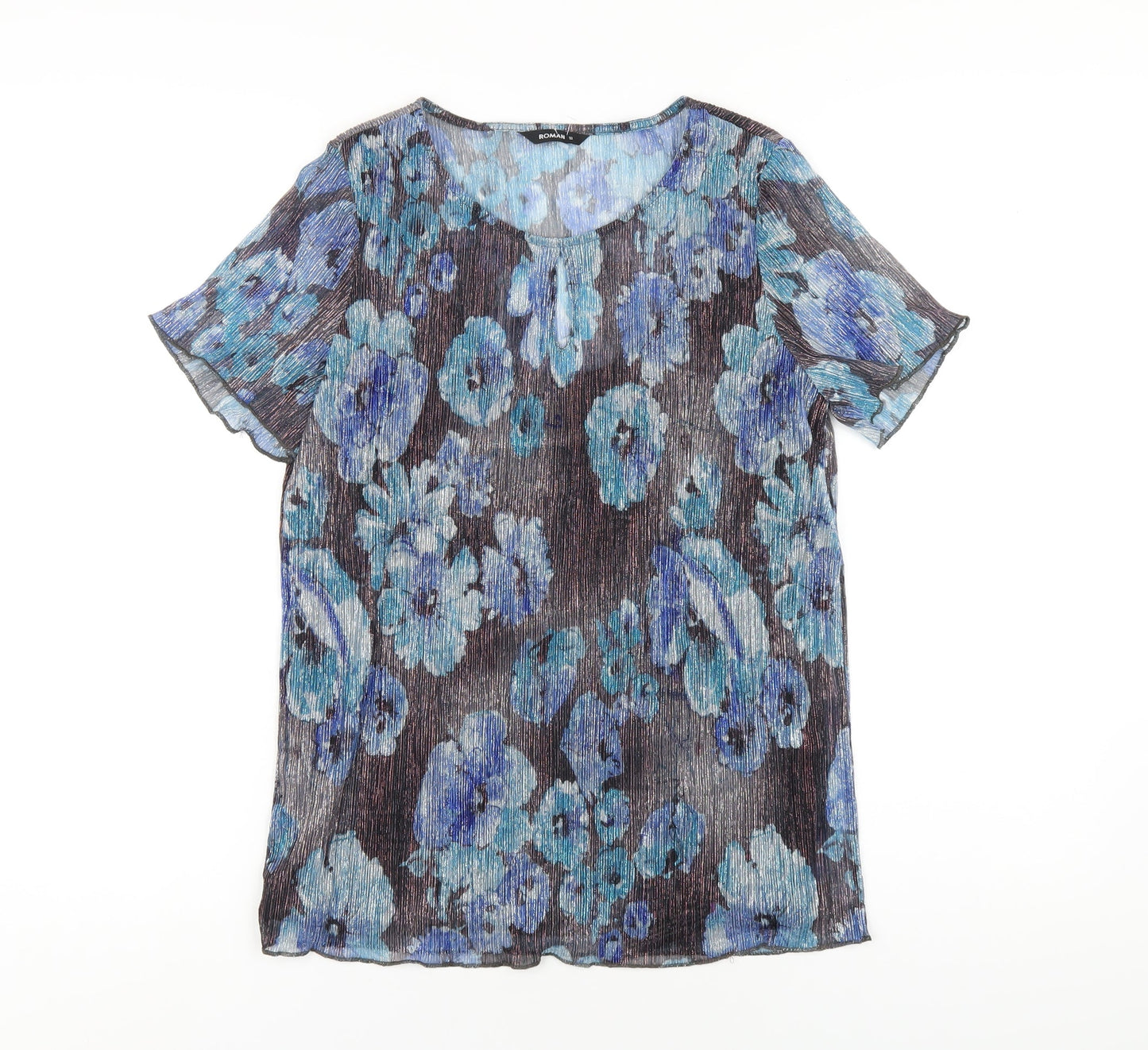 Womens UK Size 12 Roman Multicoloured Basic T-Shirt