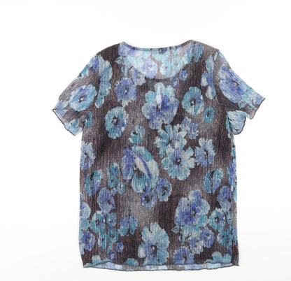Womens UK Size 12 Roman Multicoloured Basic T-Shirt