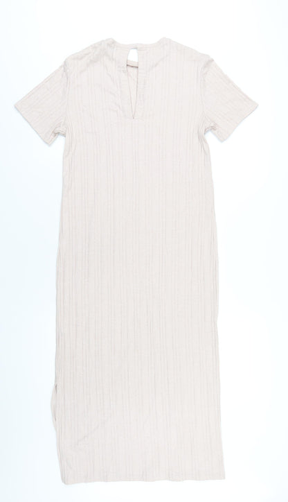 Topshop Womens Pink Polyester T-Shirt Dress Size 12 Round Neck Pullover