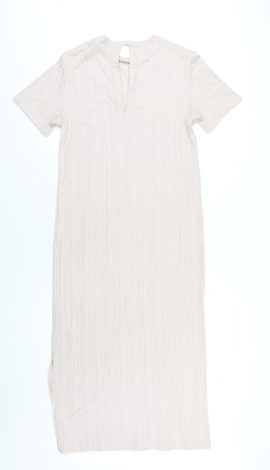 Topshop Womens Pink Polyester T-Shirt Dress Size 12 Round Neck Pullover