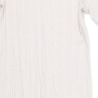 Topshop Womens Pink Polyester T-Shirt Dress Size 12 Round Neck Pullover