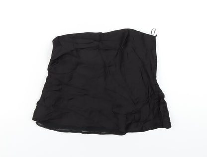 Womens UK Size S Zara Black Basic T-Shirt