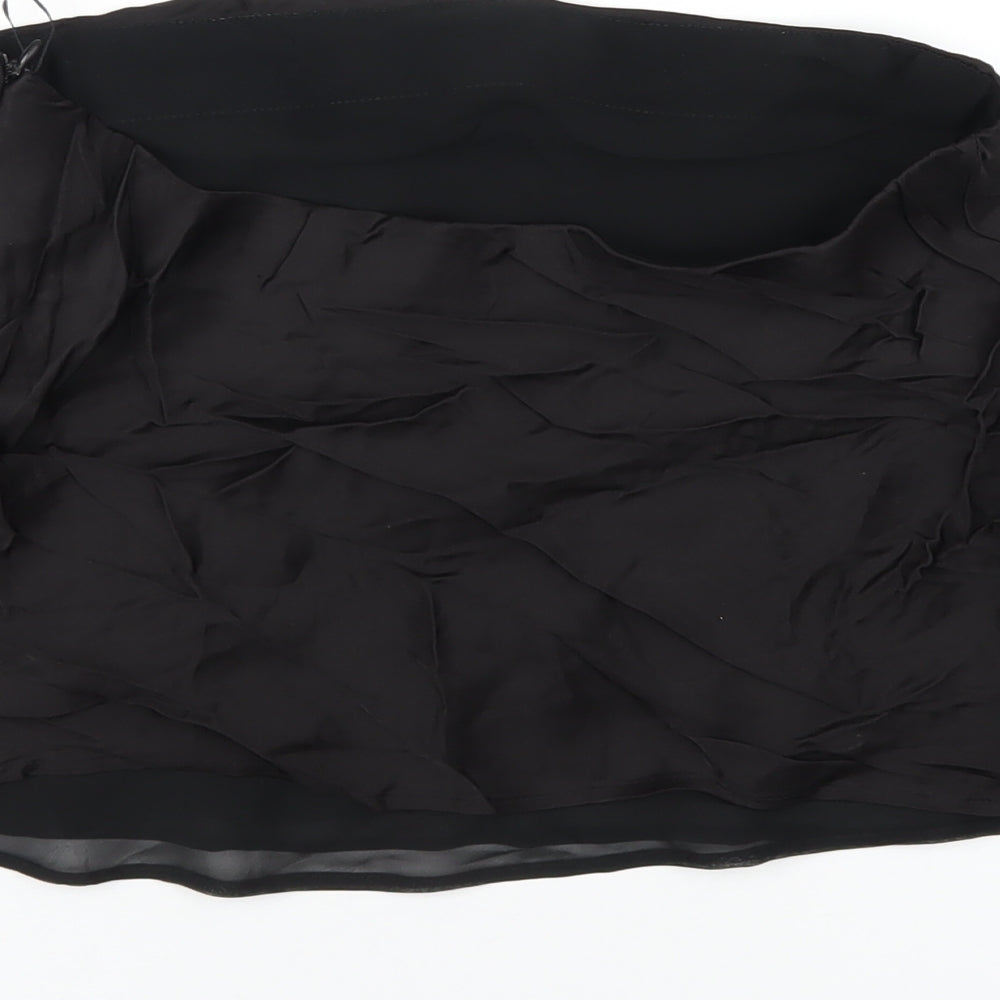 Womens UK Size S Zara Black Basic T-Shirt