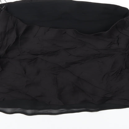 Womens UK Size S Zara Black Basic T-Shirt