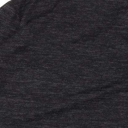 Quiz Womens Grey Polyester Basic T-Shirt Size L V-Neck