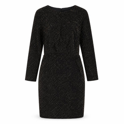 New Look Womens Black Polyester Bodycon Size 10 Round Neck Button