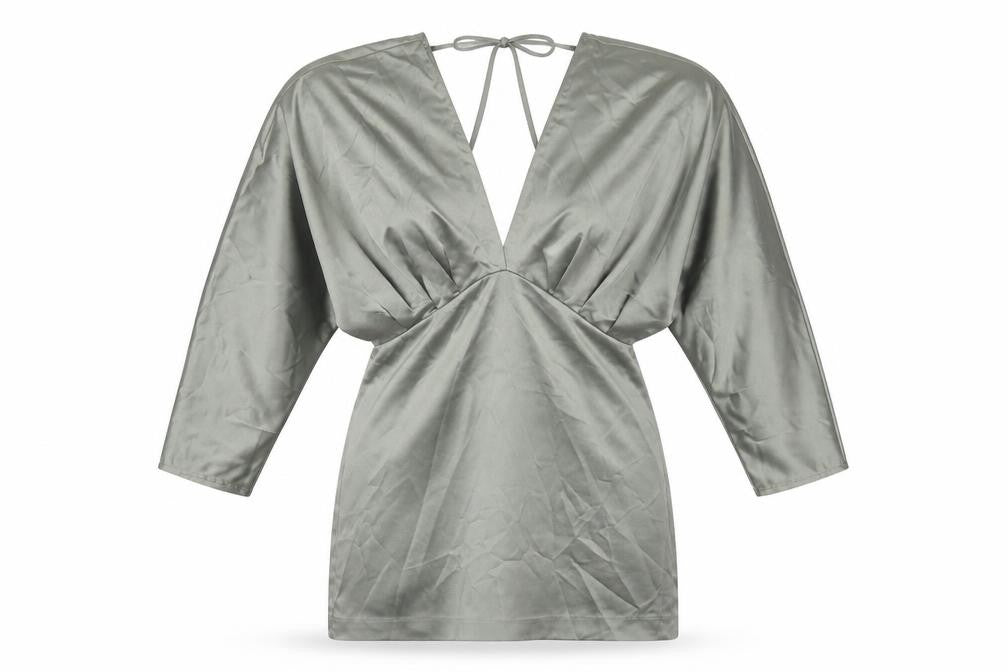 Zara Womens Green Polyester Mini Size M V-Neck Zip