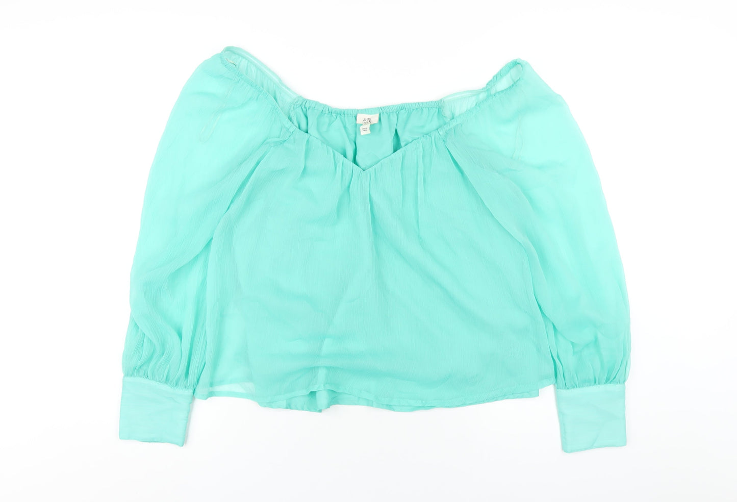 Womens UK Size 14 River Island Green Basic Blouse