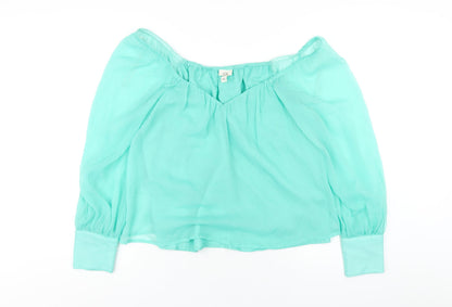 Womens UK Size 14 River Island Green Basic Blouse