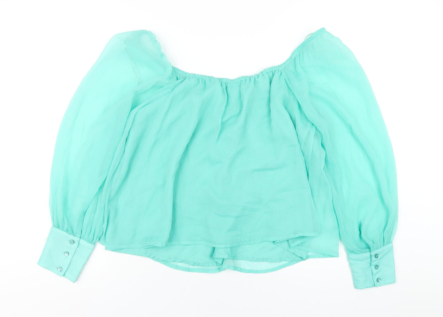 Womens UK Size 14 River Island Green Basic Blouse