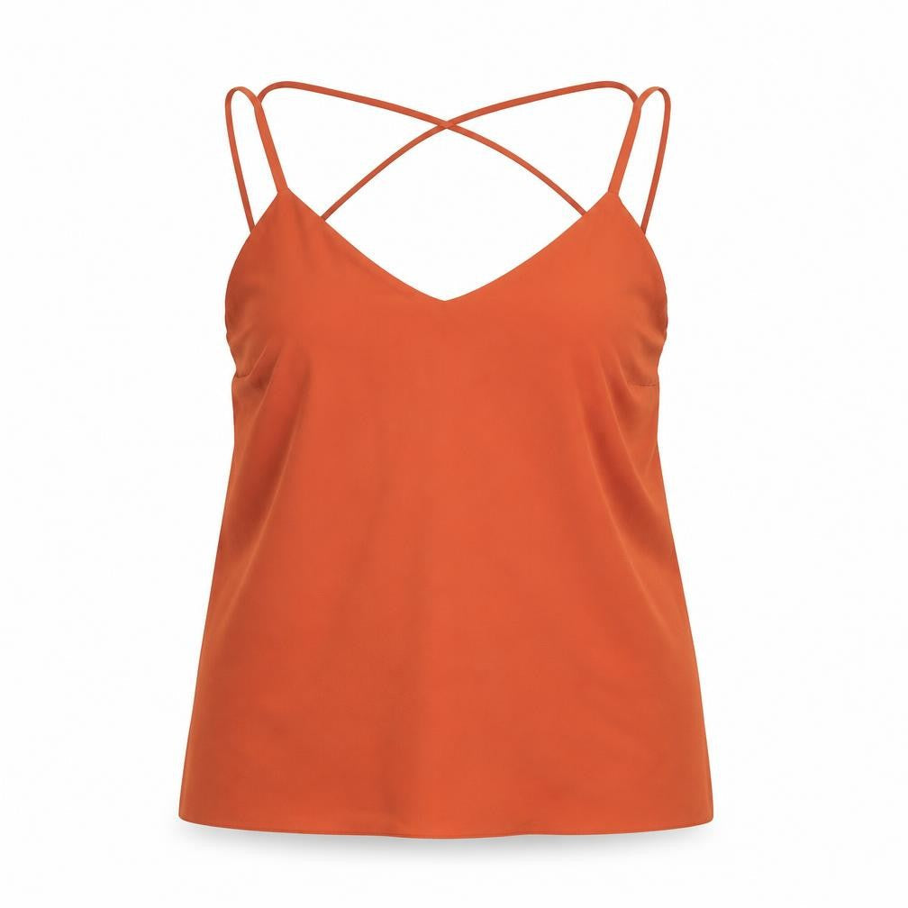 Womens UK Size 6 New Look Orange Camisole T-Shirt