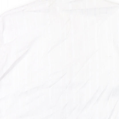 Miladys Womens White Polyester Basic Button-Up Size 12 Mock Neck