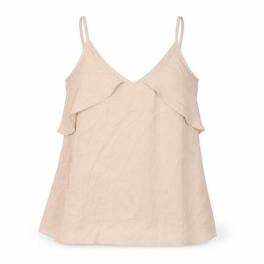 Womens UK Size 12 Ribbon Beige Camisole T-Shirt