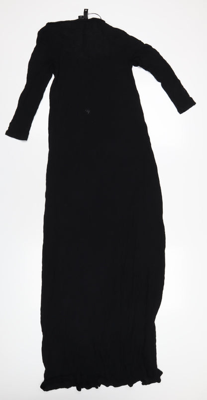H&M Womens Black Viscose A-Line Size 8 Scoop Neck Pullover