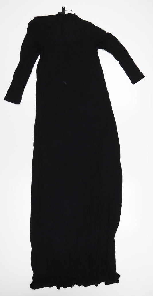 H&M Womens Black Viscose A-Line Size 8 Scoop Neck Pullover