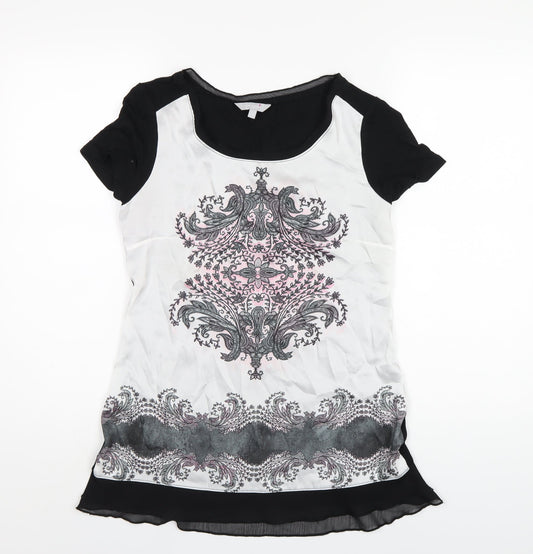 Womens UK Size 8 Per Una Multicoloured Basic T-Shirt