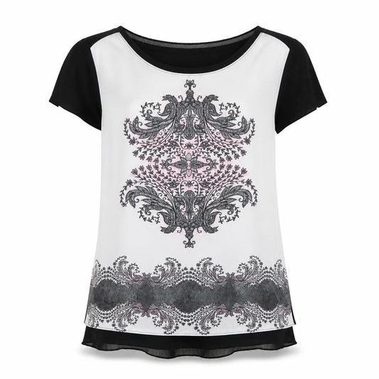Womens UK Size 8 Per Una Multicoloured Basic T-Shirt
