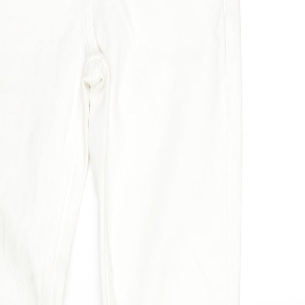 Topshop Womens Ivory Cotton Straight Jeans Size 28 in L32 in Regular Zip