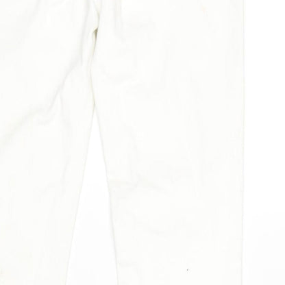 Topshop Womens Ivory Cotton Straight Jeans Size 28 in L32 in Regular Zip