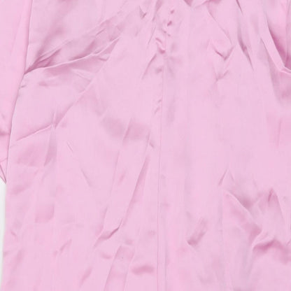 Zara Womens Pink Polyester Mini Size S Round Neck Zip