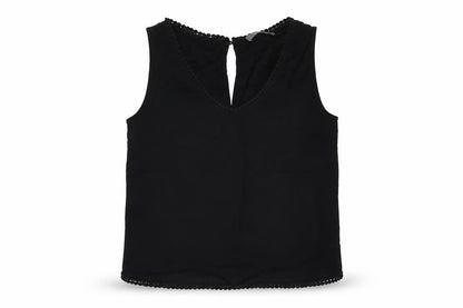 Oasis Womens Black Polyester Basic Tank Size 10 Round Neck