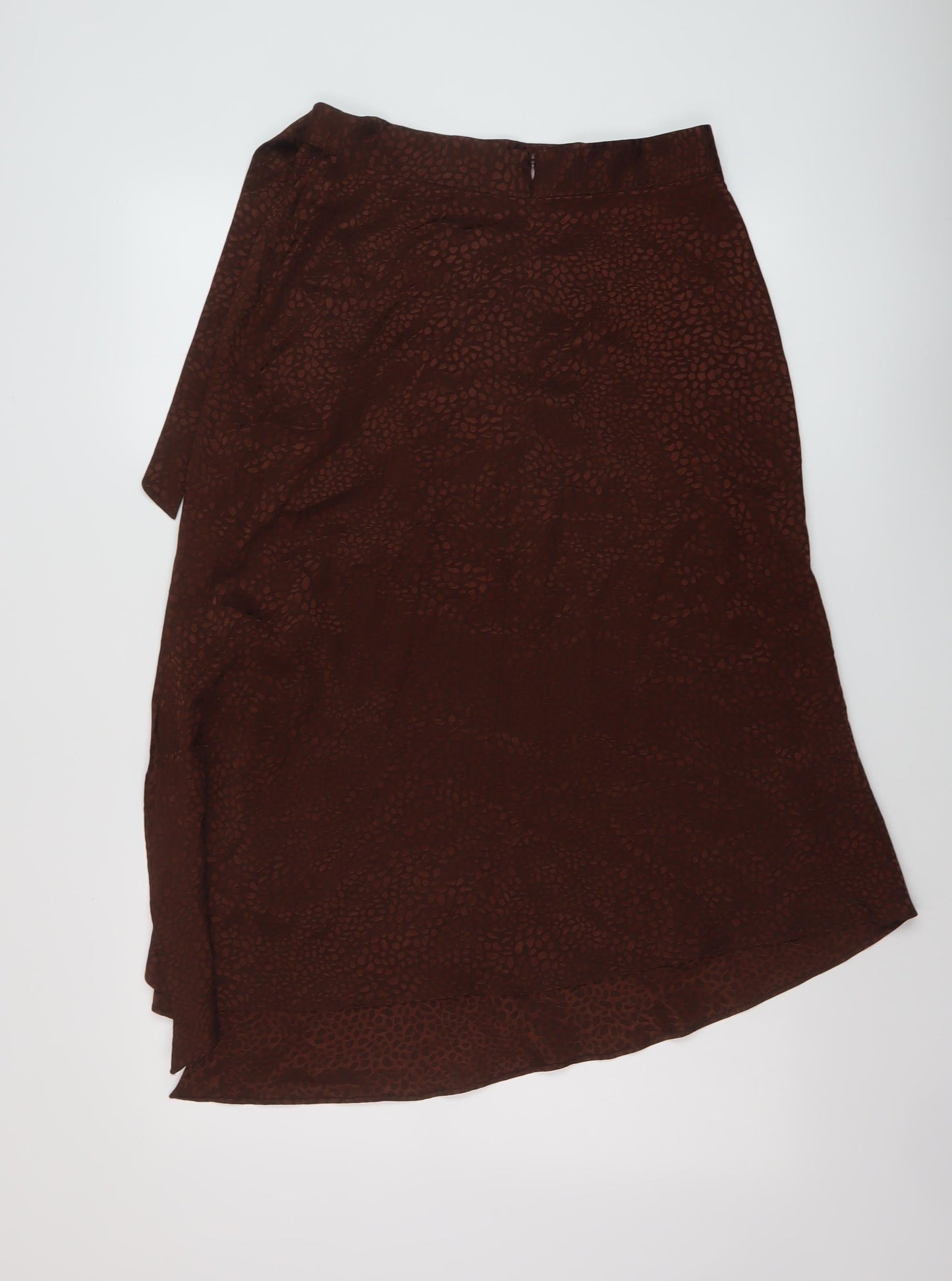 Miss Selfridge Womens Brown Animal Print Polyester A-Line Skirt Size 10 Zip