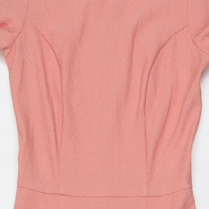 ASOS Womens Pink Polyester Mermaid Size 10 Crew Neck Zip