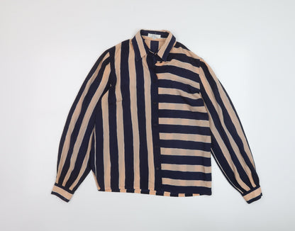 Womens UK Size 8 Planet Blue Basic Button-Up