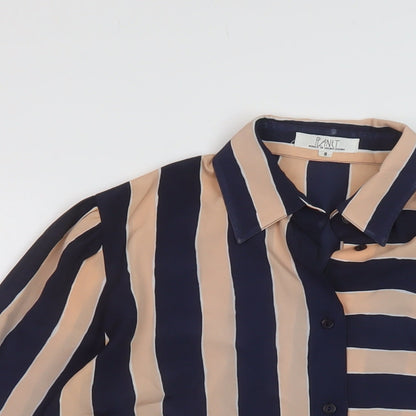 Womens UK Size 8 Planet Blue Basic Button-Up